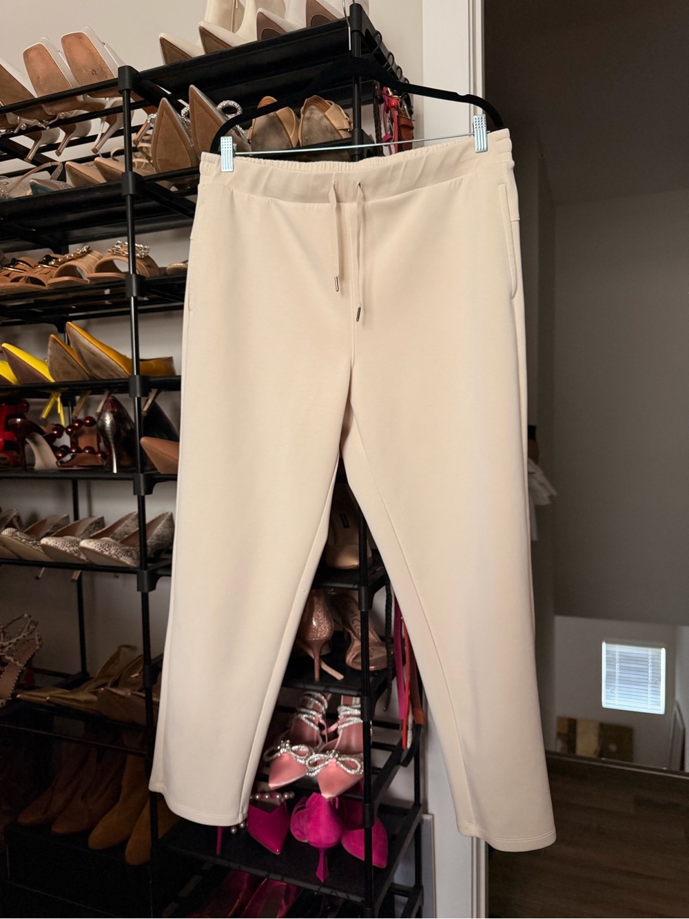 Women's Cream Drawstring Joggers